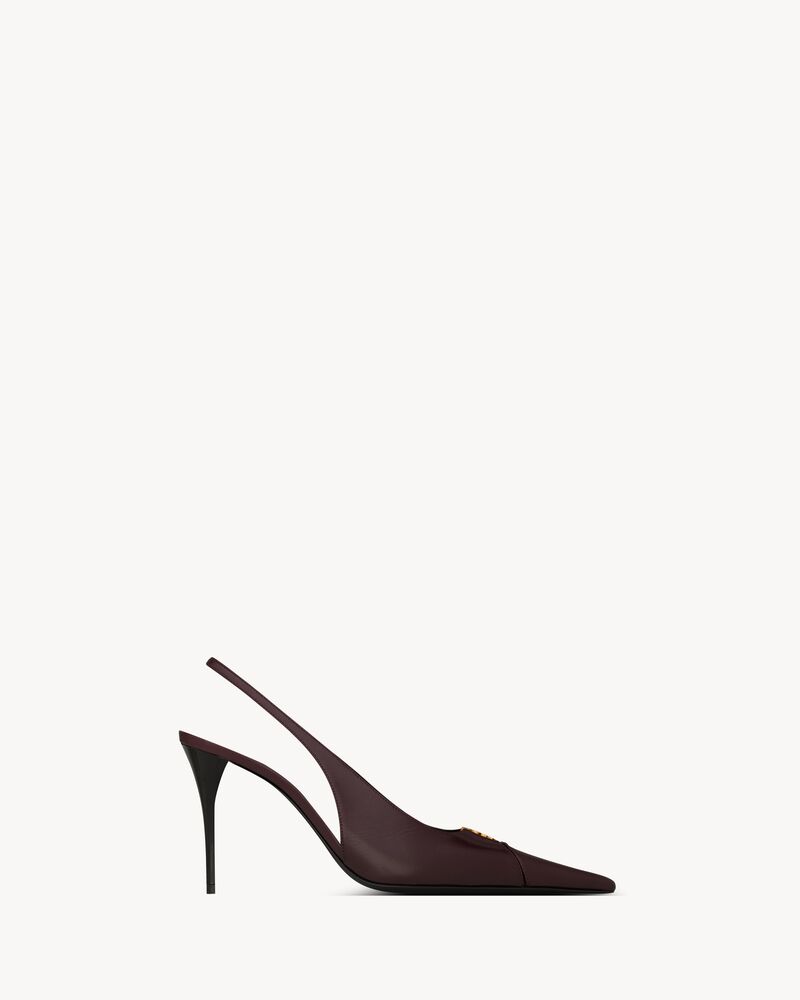 Zapatos de salón slingback Babylone Breteuil de piel lisa