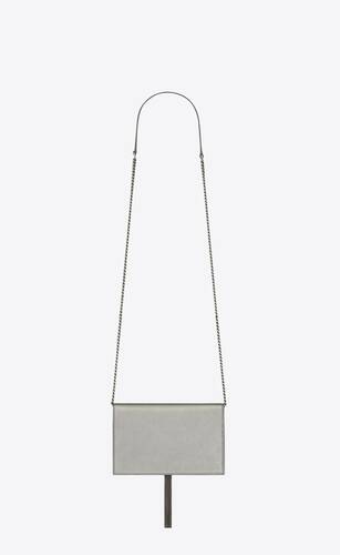 kate chain wallet in metallic leather