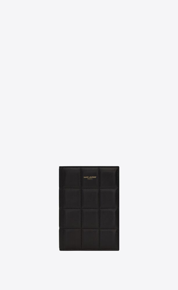 Saint Laurent YSL Quilted Leather Passport Case