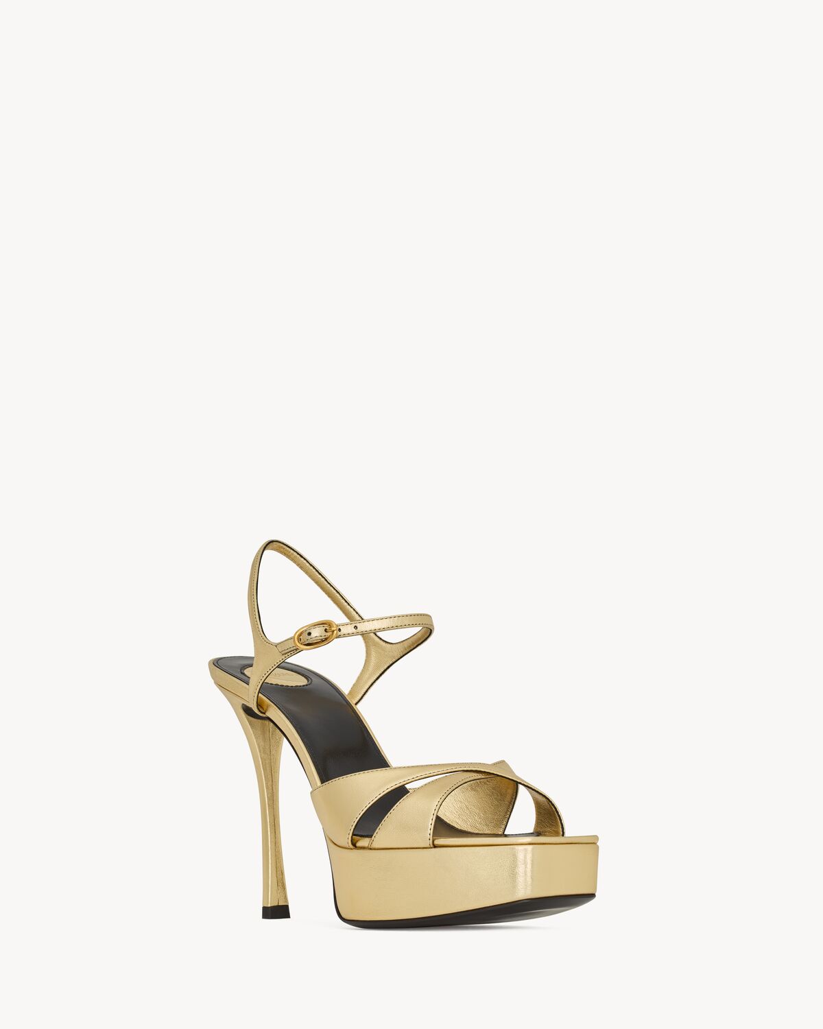 DEBBIE platform sandals in metallic leather