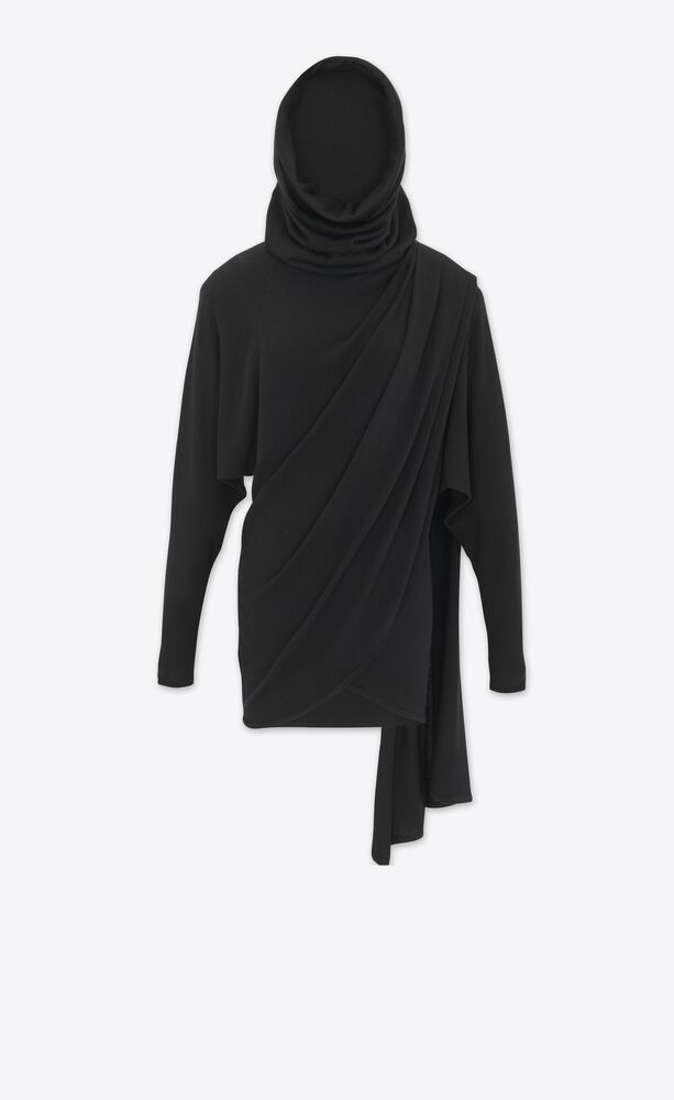 Hooded dress in wool | Saint Laurent | YSL.com
