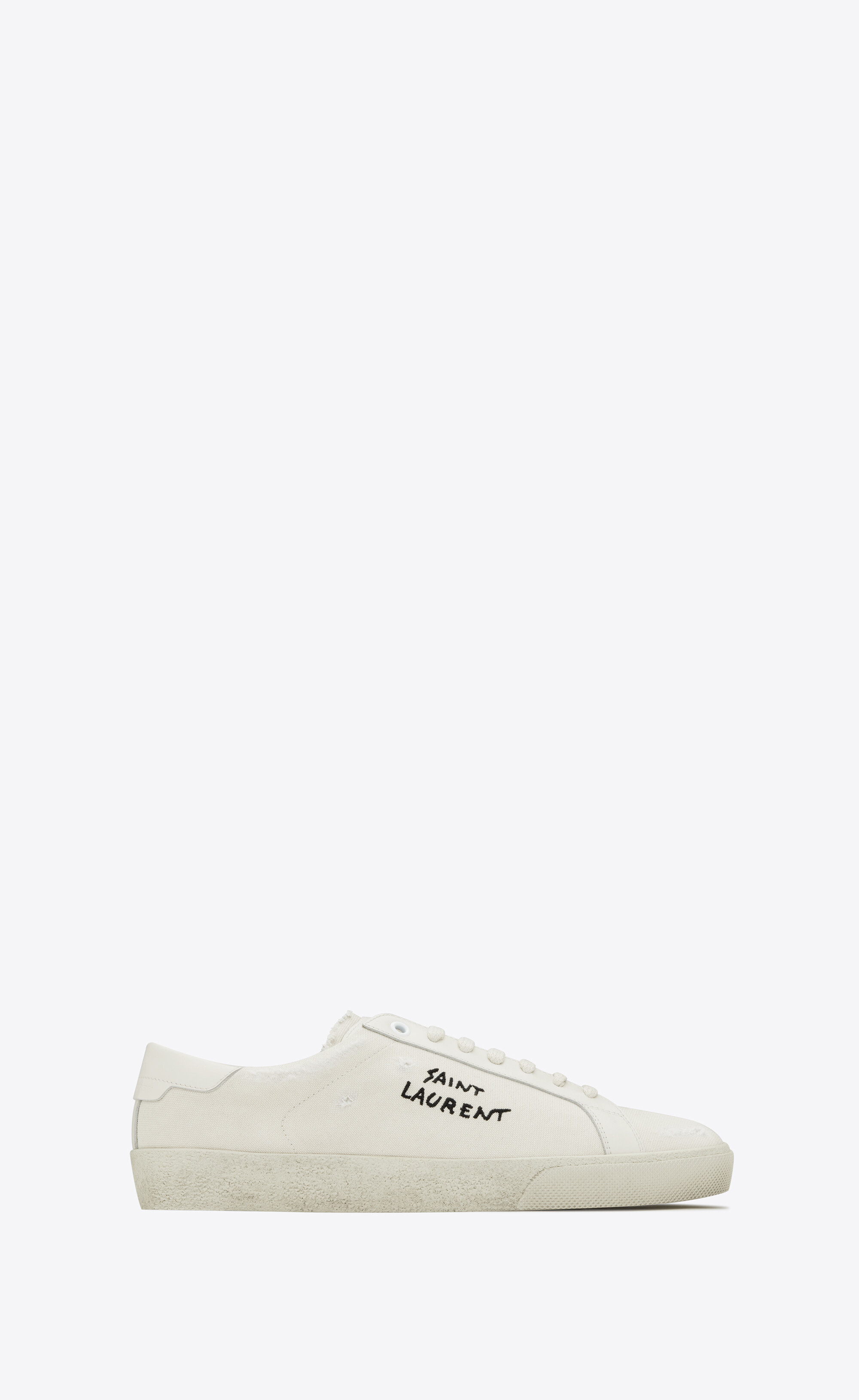 Court sl/06 embroidered sneakers canvas leather | Saint Laurent |