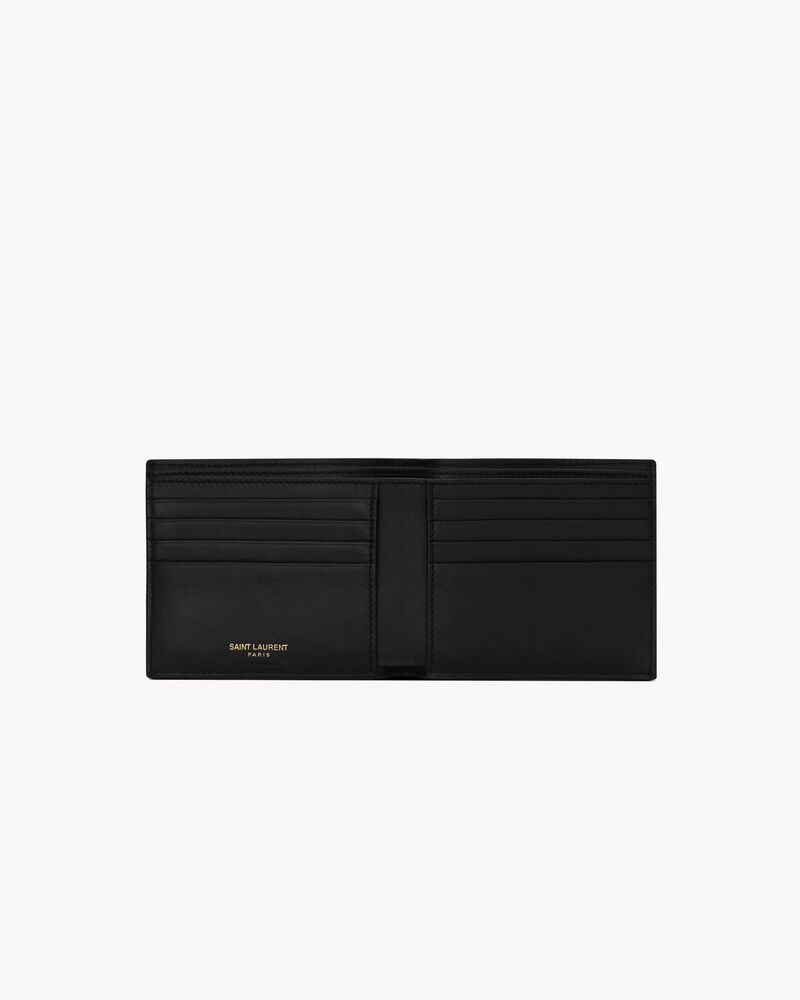 TINY CASSANDRE East/West wallet in CROCODILE-EMBOSSED matte leather