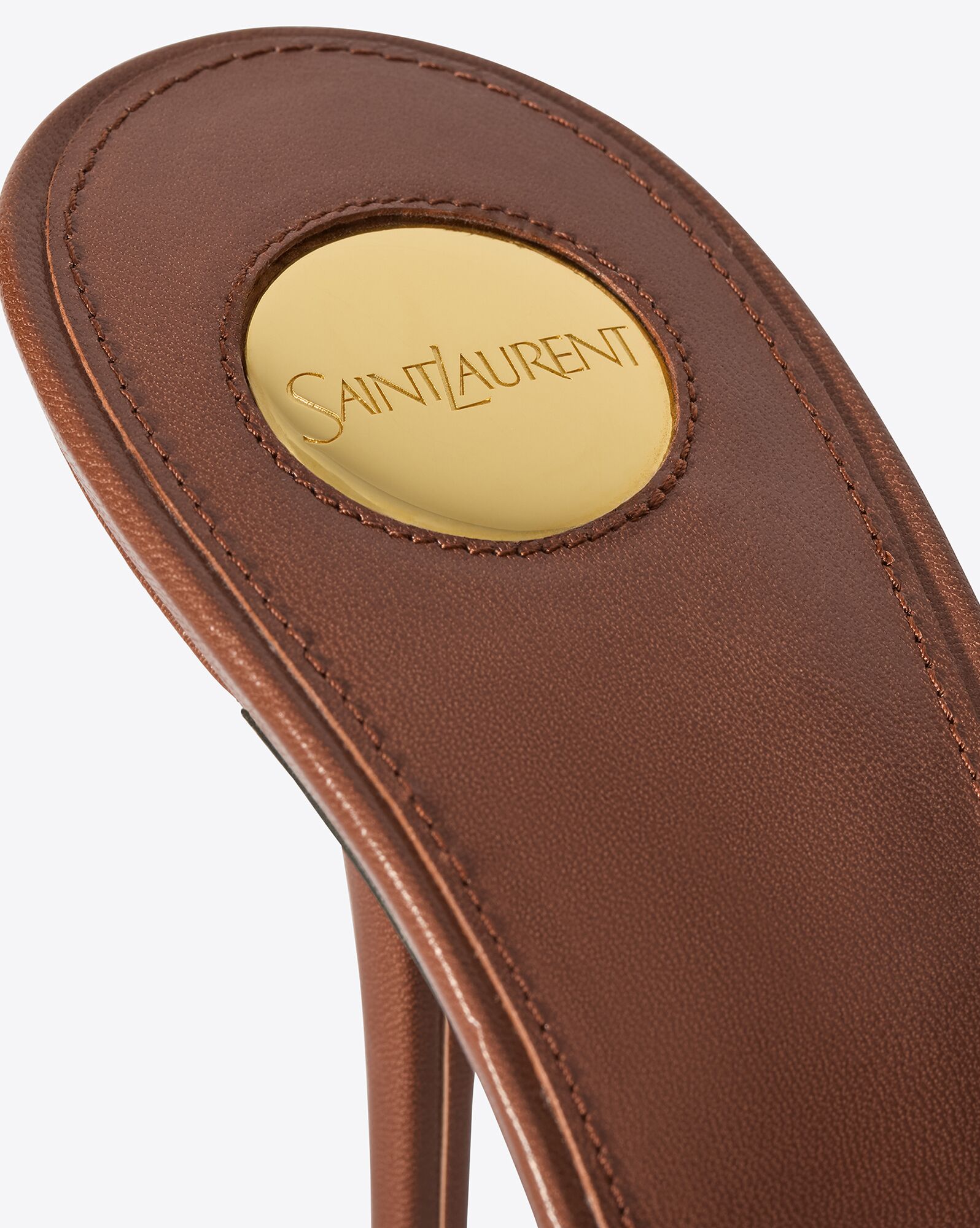 LOLA mules in smooth leather and draped jersey