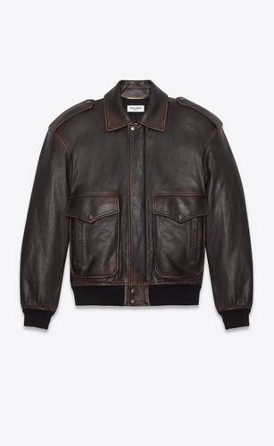 Saint Laurent Oversized Convertible Leather Jacket in Black