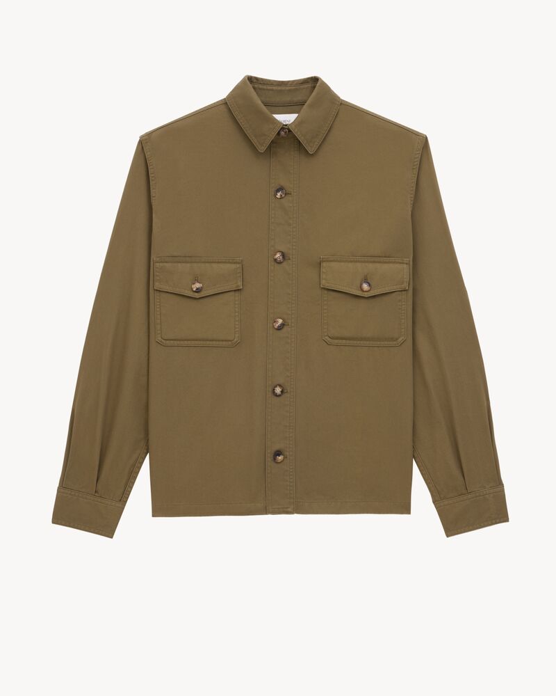 Overshirt in twill di cotone