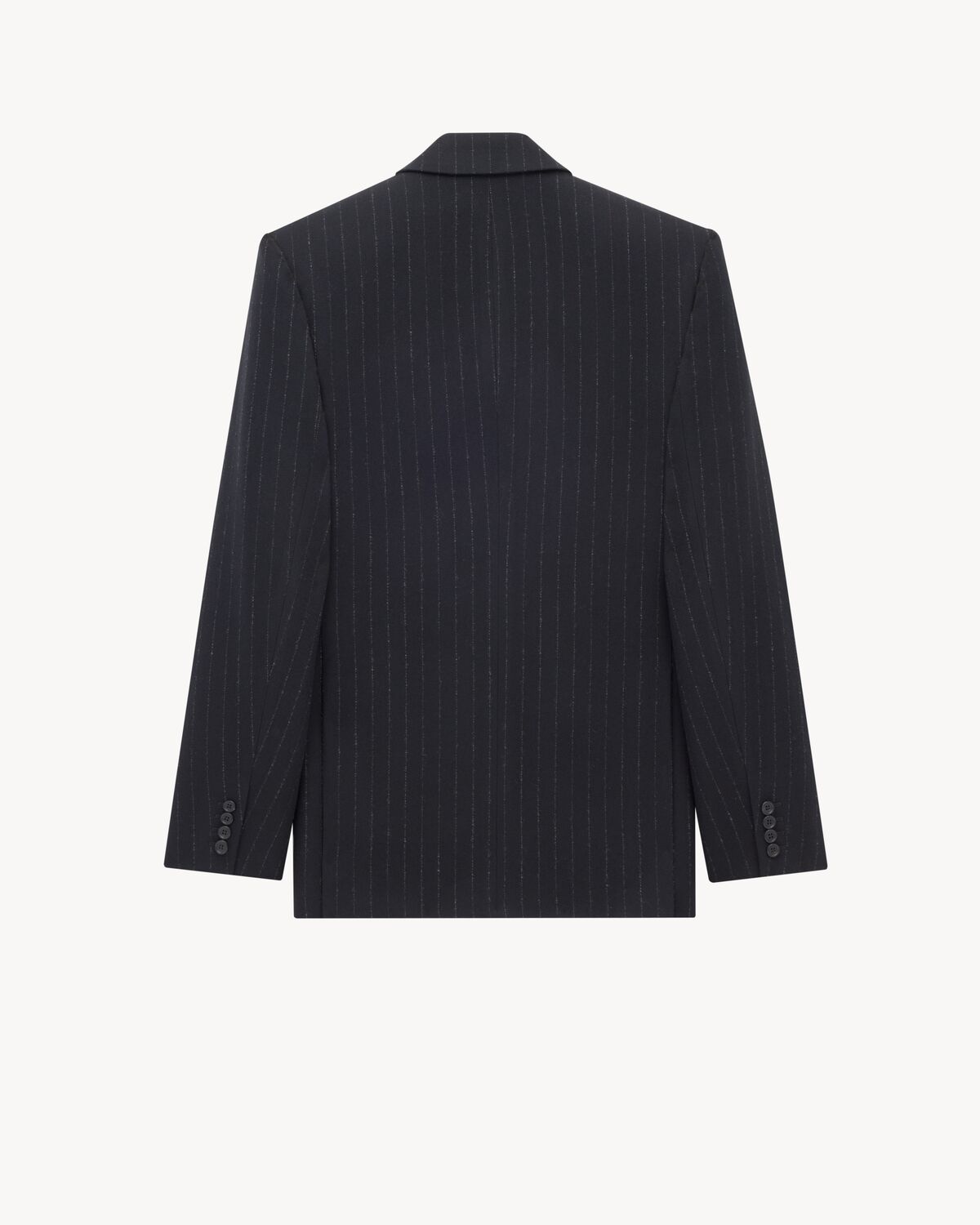 pinstripe jacket in brushed wool and cashmere flannel