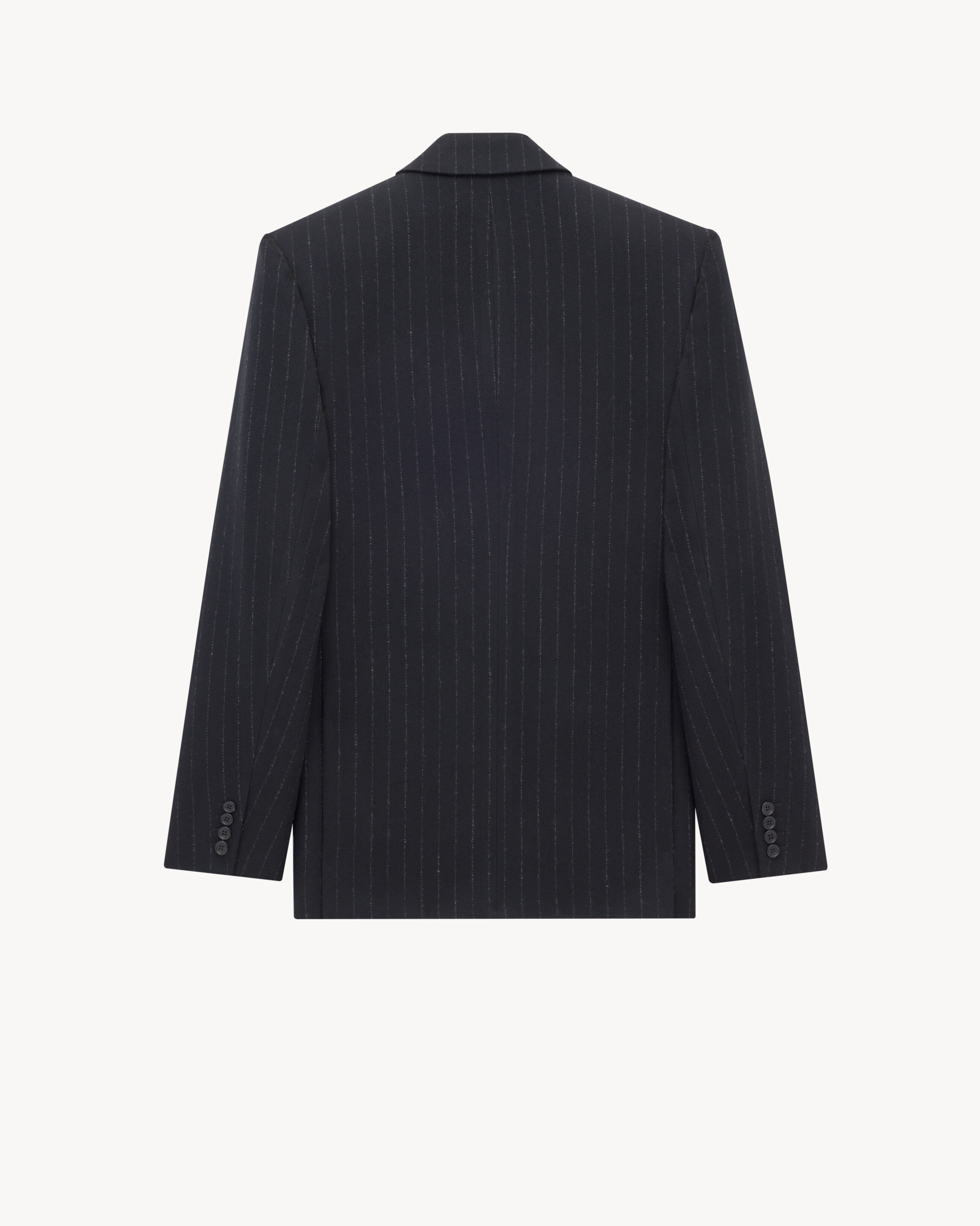 pinstripe jacket in brushed wool and cashmere flannel
