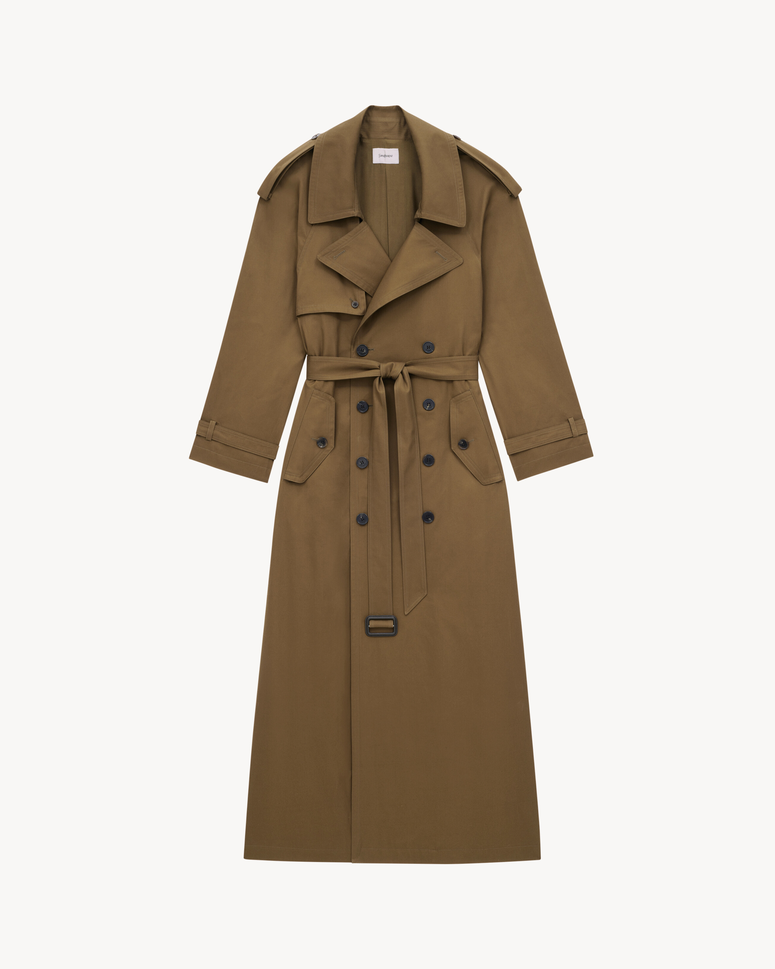 trench coat in cotton twill in Brown Saint Laurent YSL EN-NL