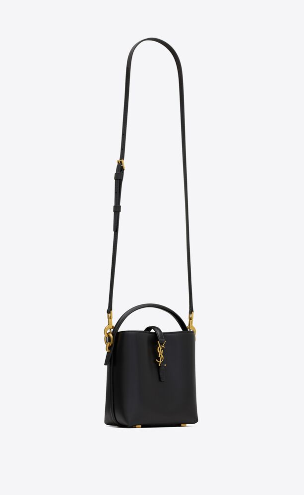 Le 37 Mini Leather Bucket Bag in Black - Saint Laurent