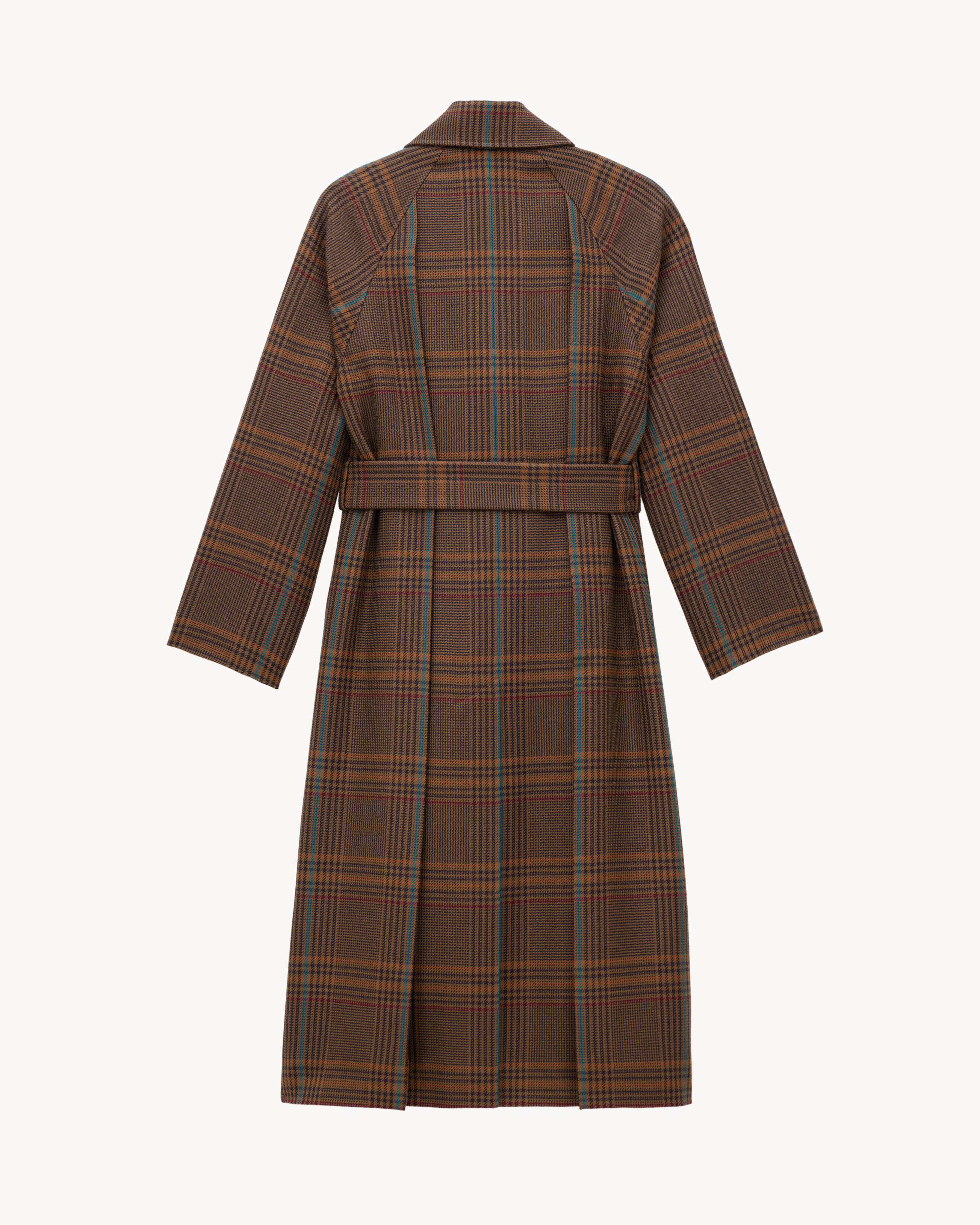 Cappotto lungo in lana Principe di Galles