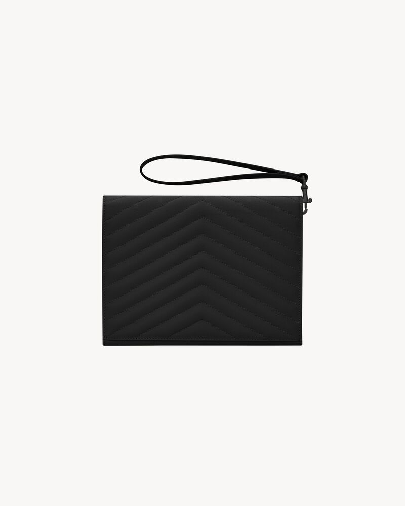 CASSANDRE MATELASSÉ FLAP POUCH IN GRAIN DE POUDRE LEATHER