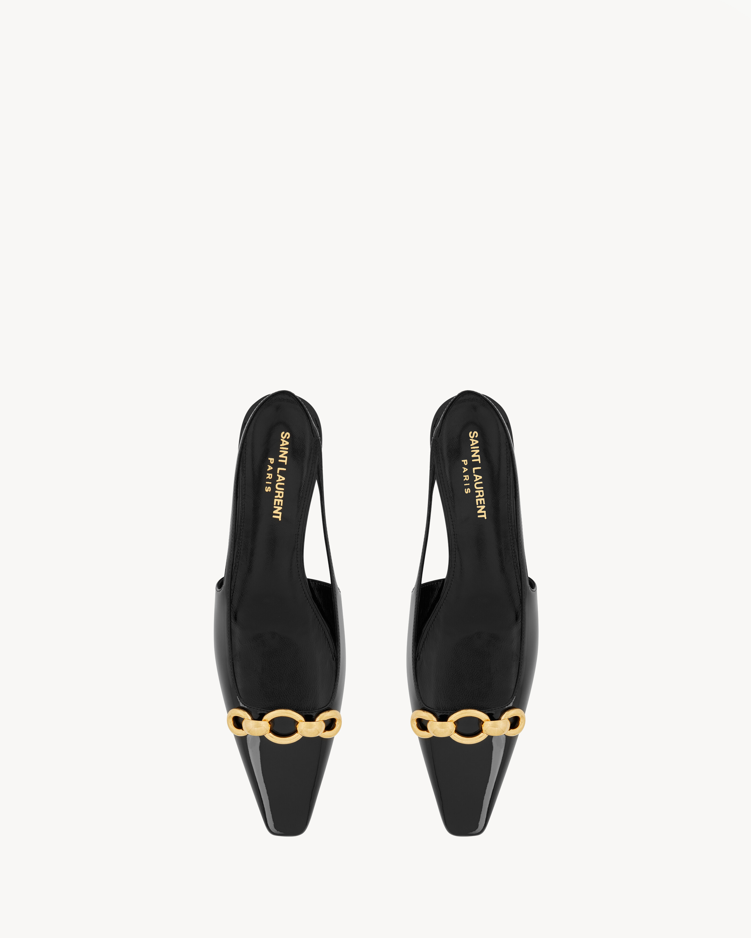 Ballerine aperte sul retro Blade in pelle verniciata