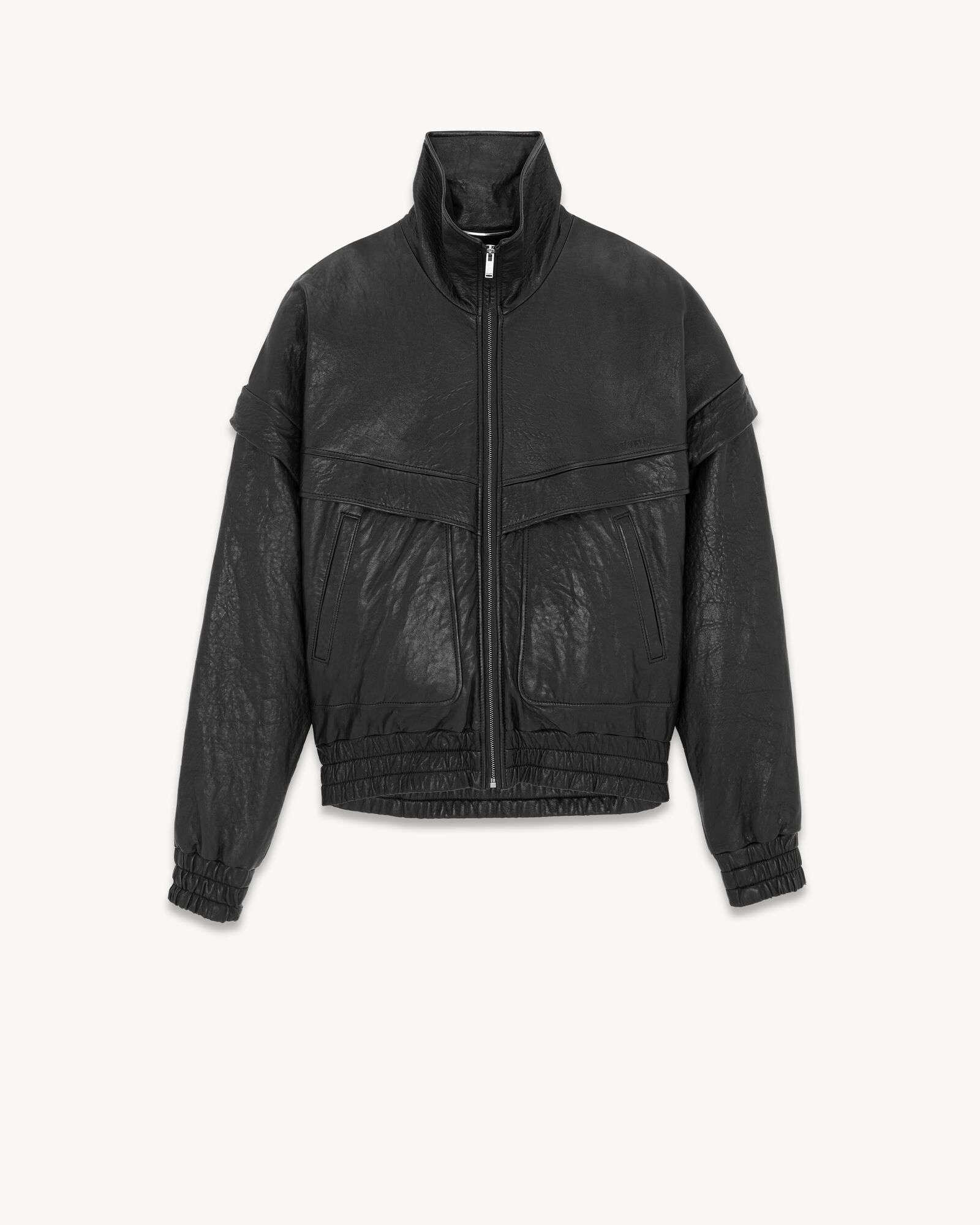 Blouson Saint Laurent en cuir d agneau graine Saint Laurent YSL