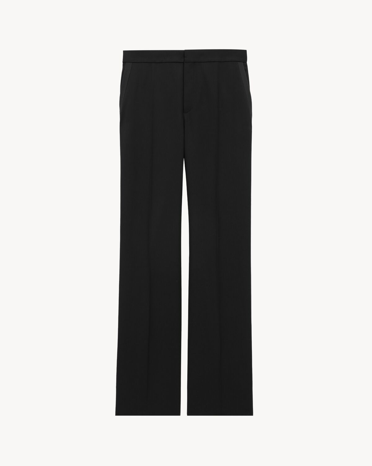 wide-leg tuxedo pants in grain de poudre