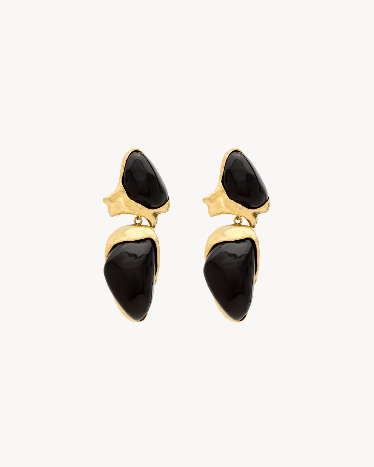 organic cabochon pendant earrings in resin and metal