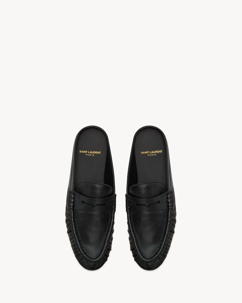 LE LOAFER penny mules in smooth leather