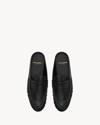 LE LOAFER penny mules in smooth leather