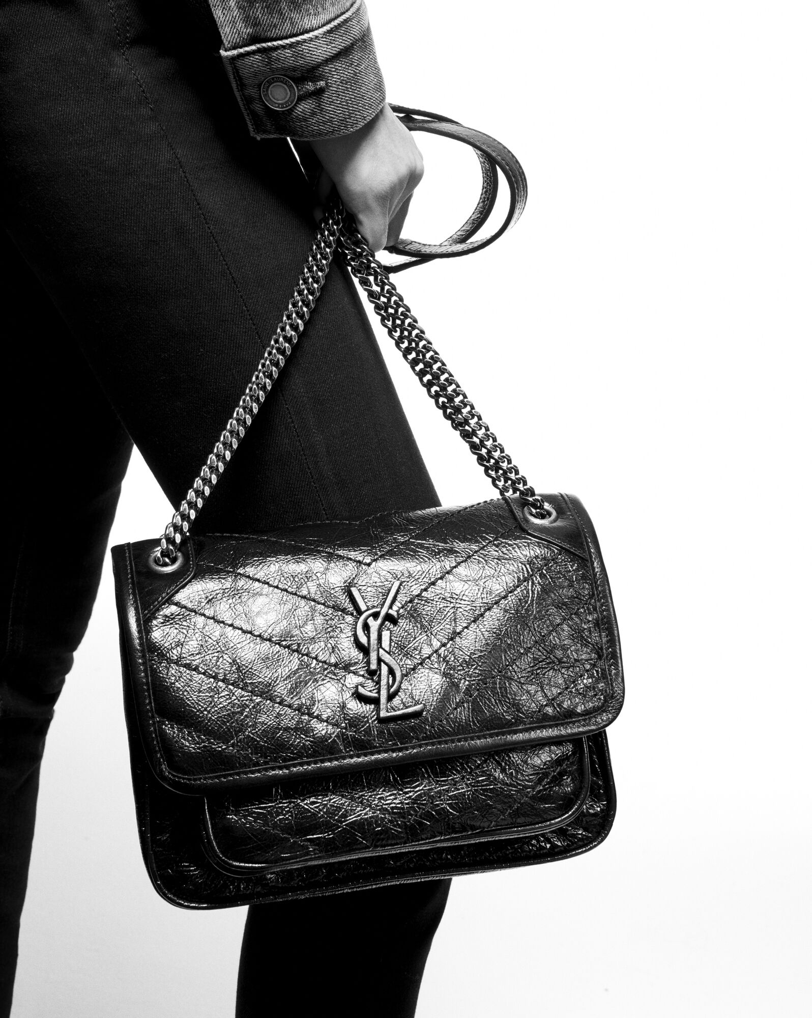 NIKI BABY IN BOUCLÉ TWEED AND SMOOTH LEATHER | Saint Laurent United ...