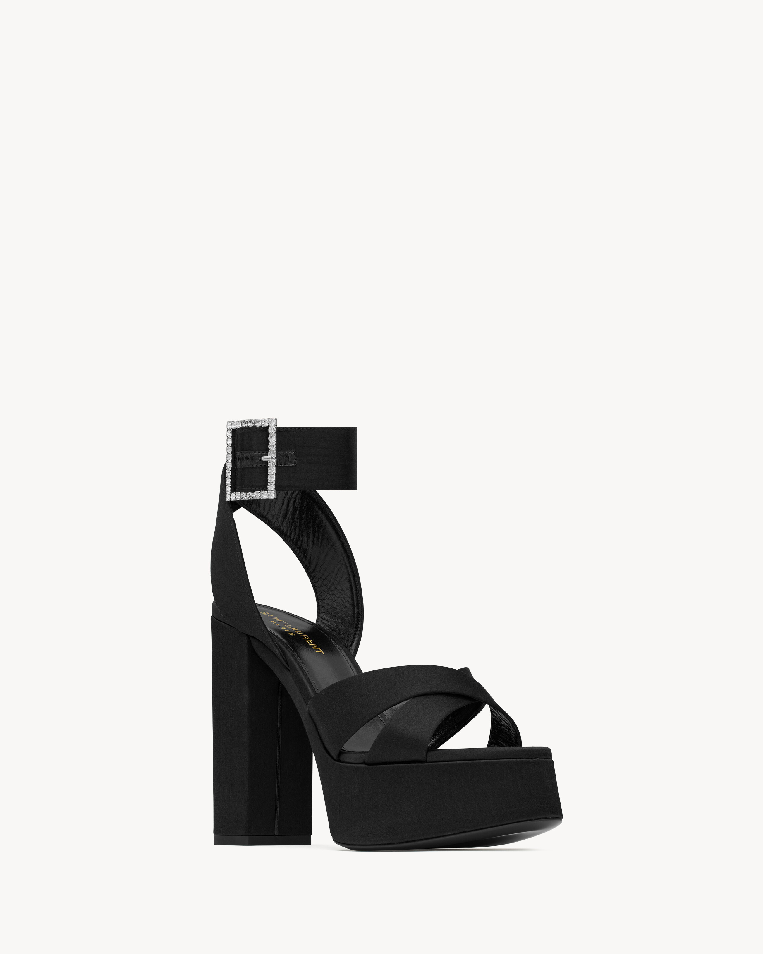 BIANCA platform sandals in satin crepe