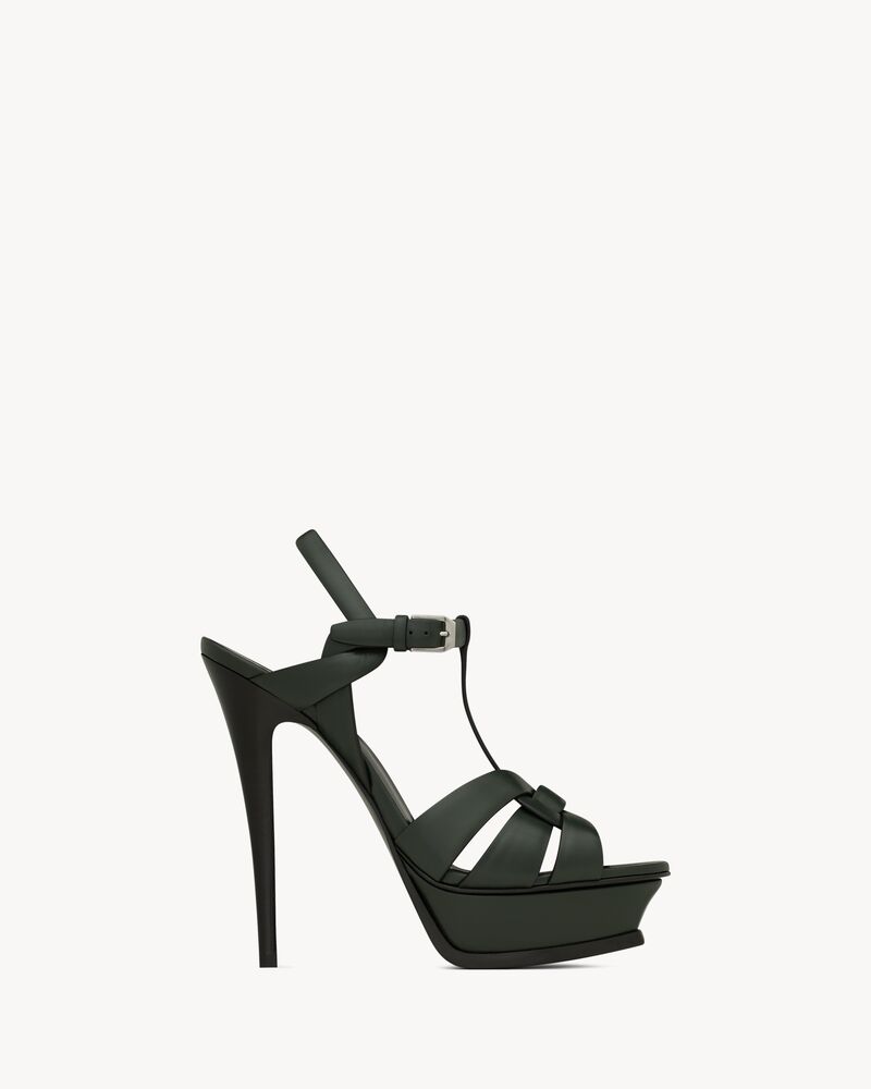 TRIBUTE PLATFORM SANDALS IN SMOOTH LEATHER