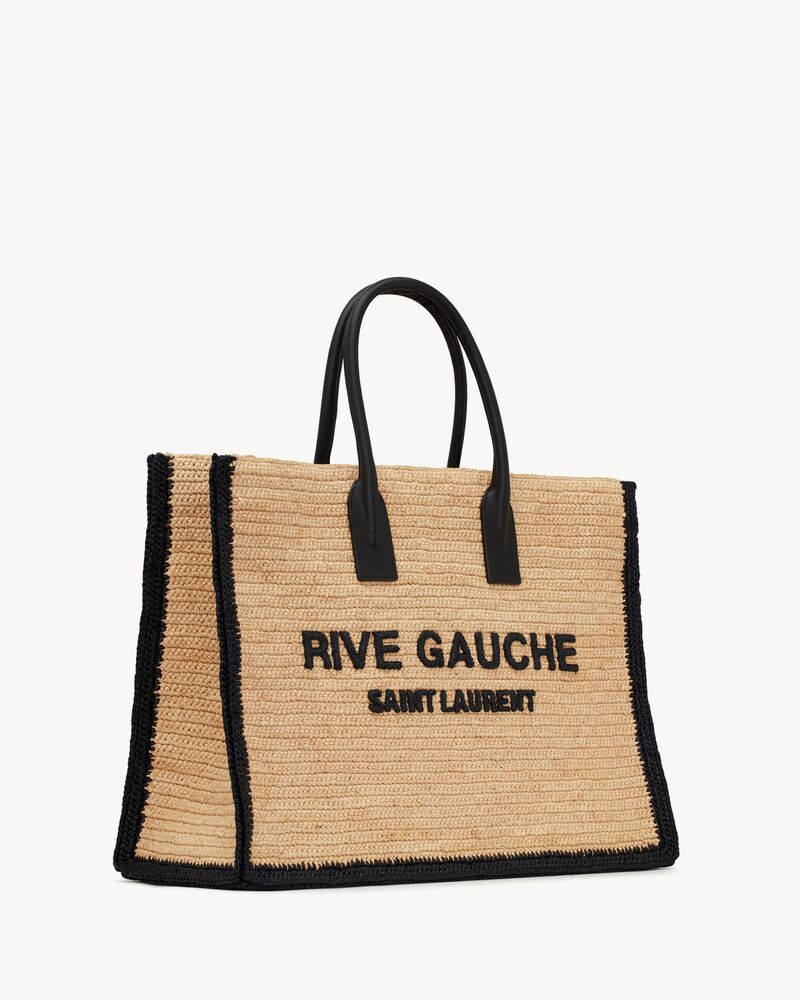 Rive Gauche SMALL tote in raffia and leather