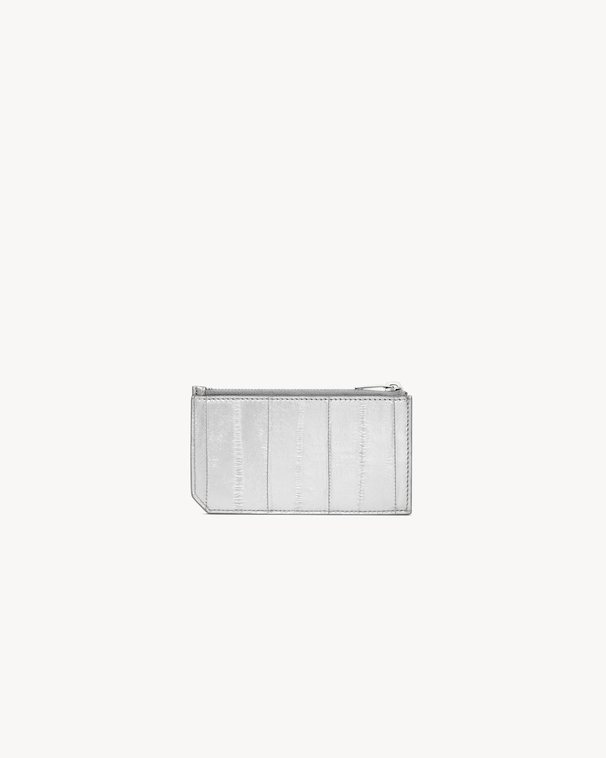 SAINT LAURENT PARIS FRAGMENT ZIPPED CREDIT CARD CASE IN EEL