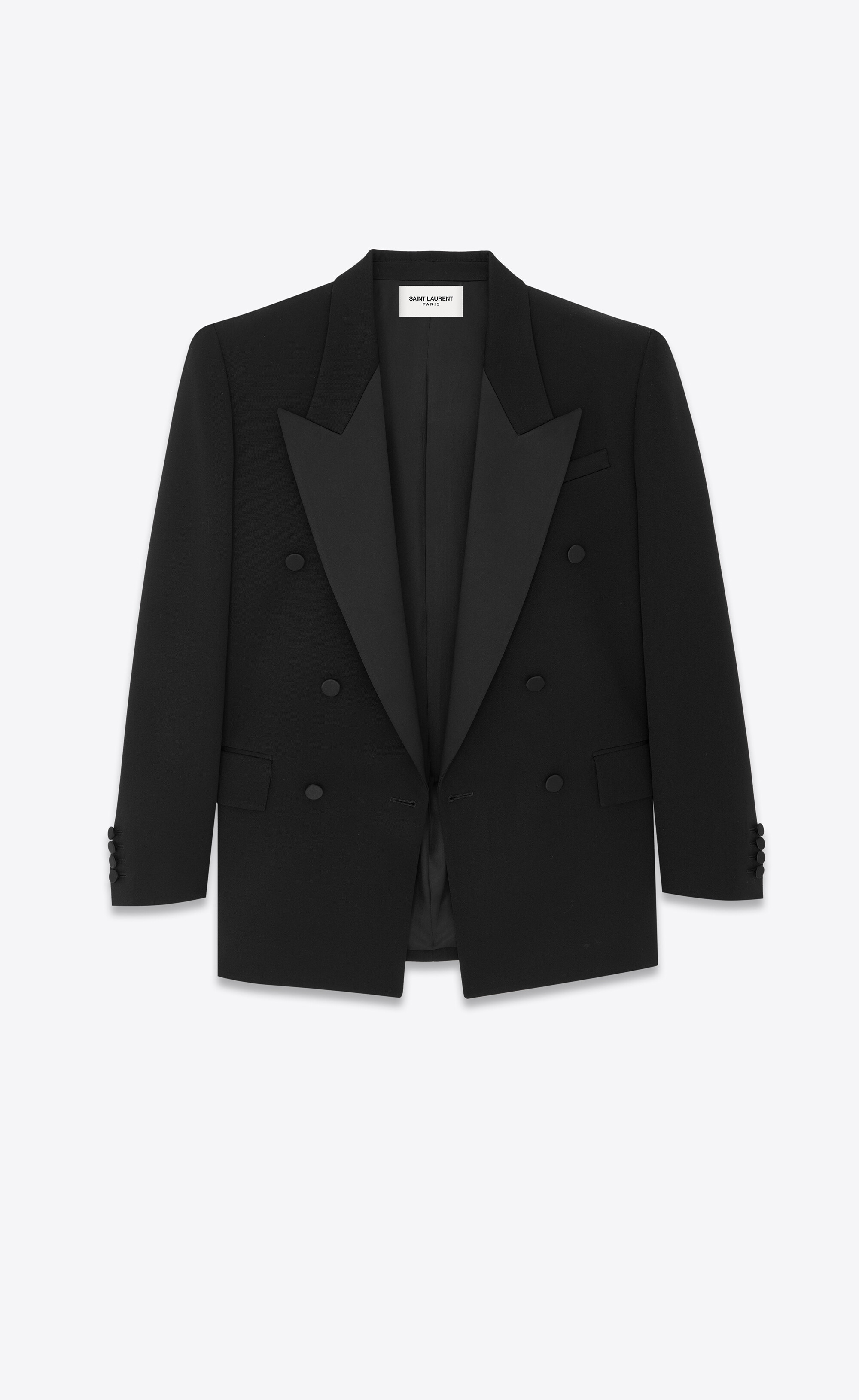 Double-breasted Grain de Poudre tuxedo jacket