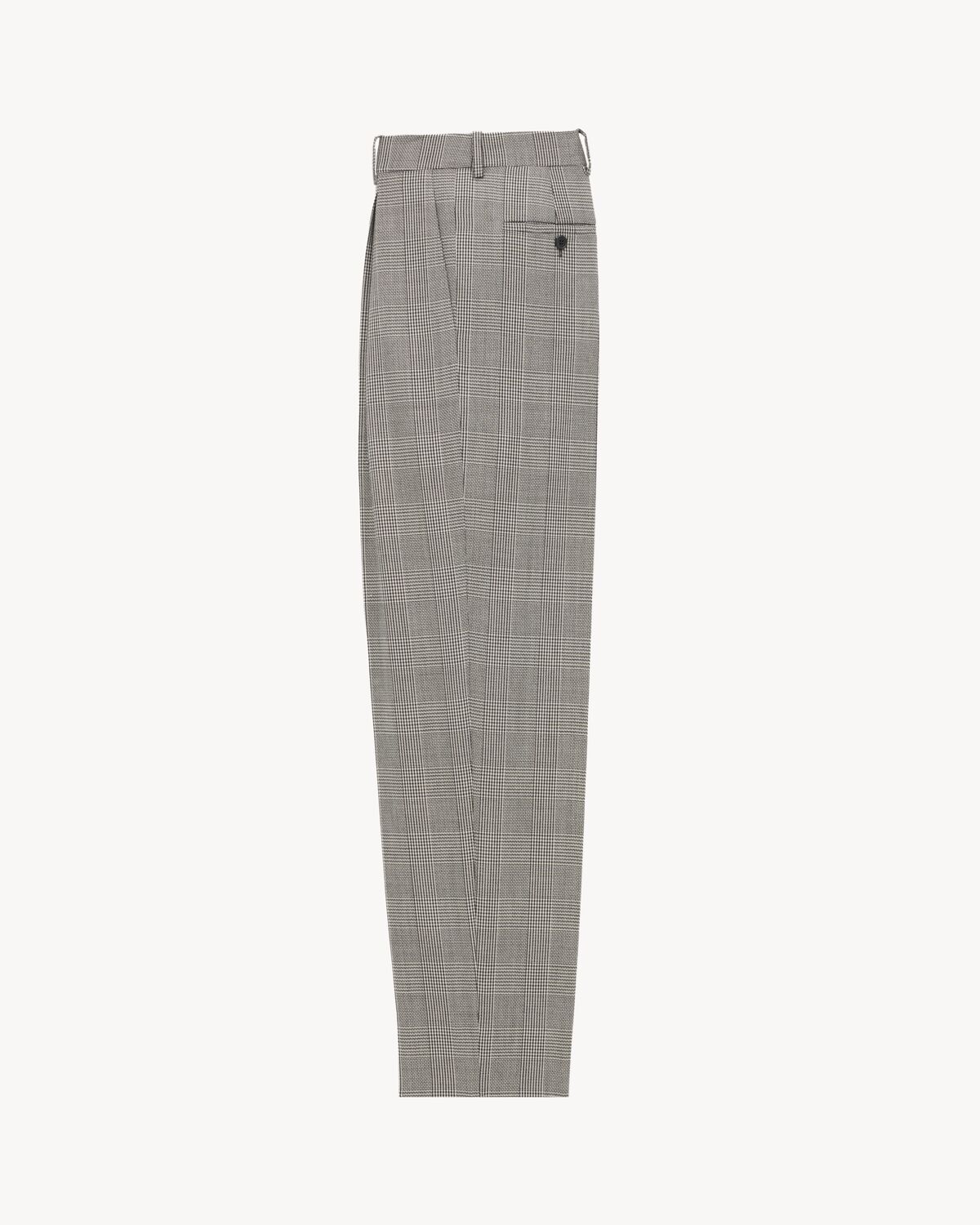 high-waisted pants in prince of wales wool