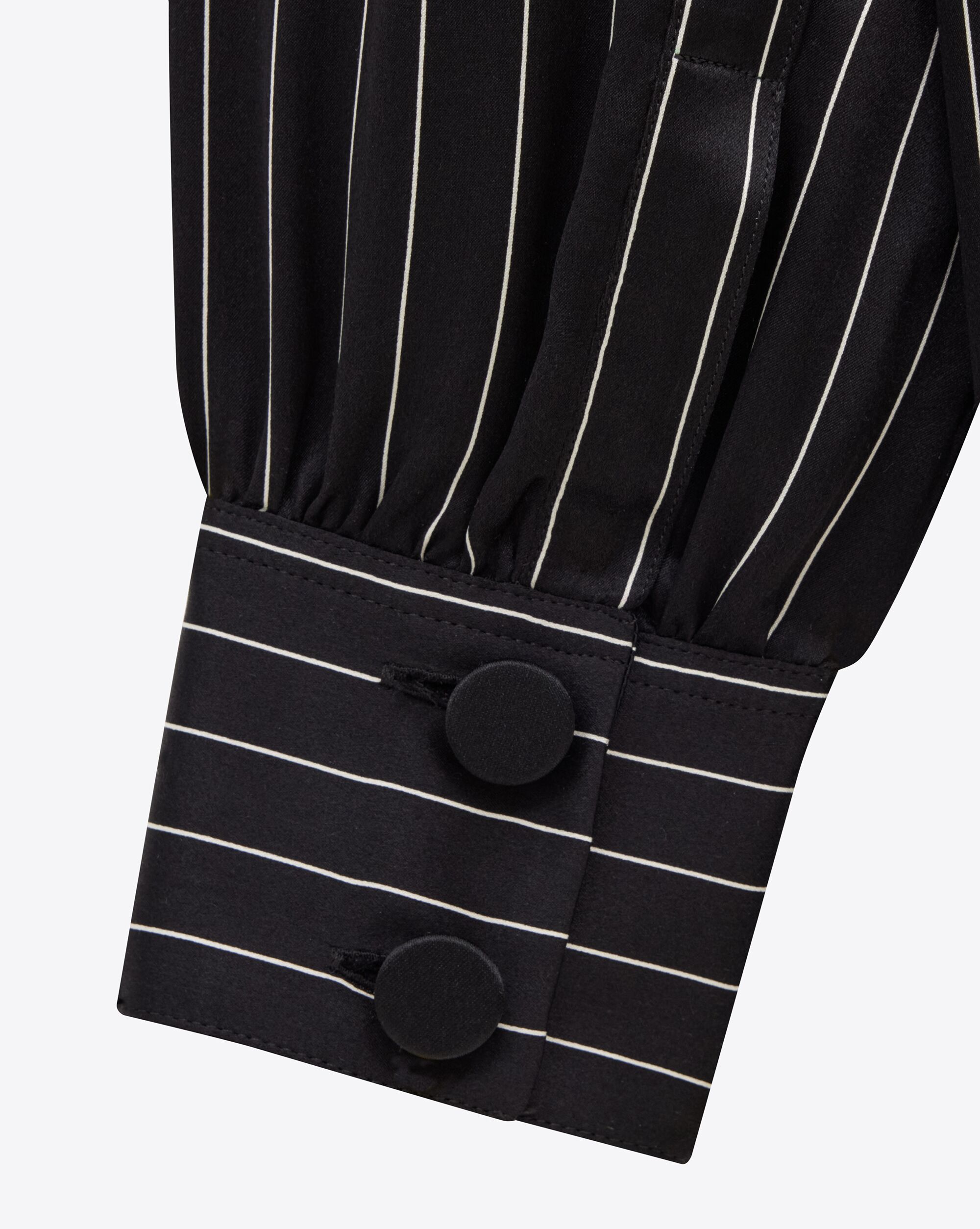 Pajama Shirt in Striped Silk Satin