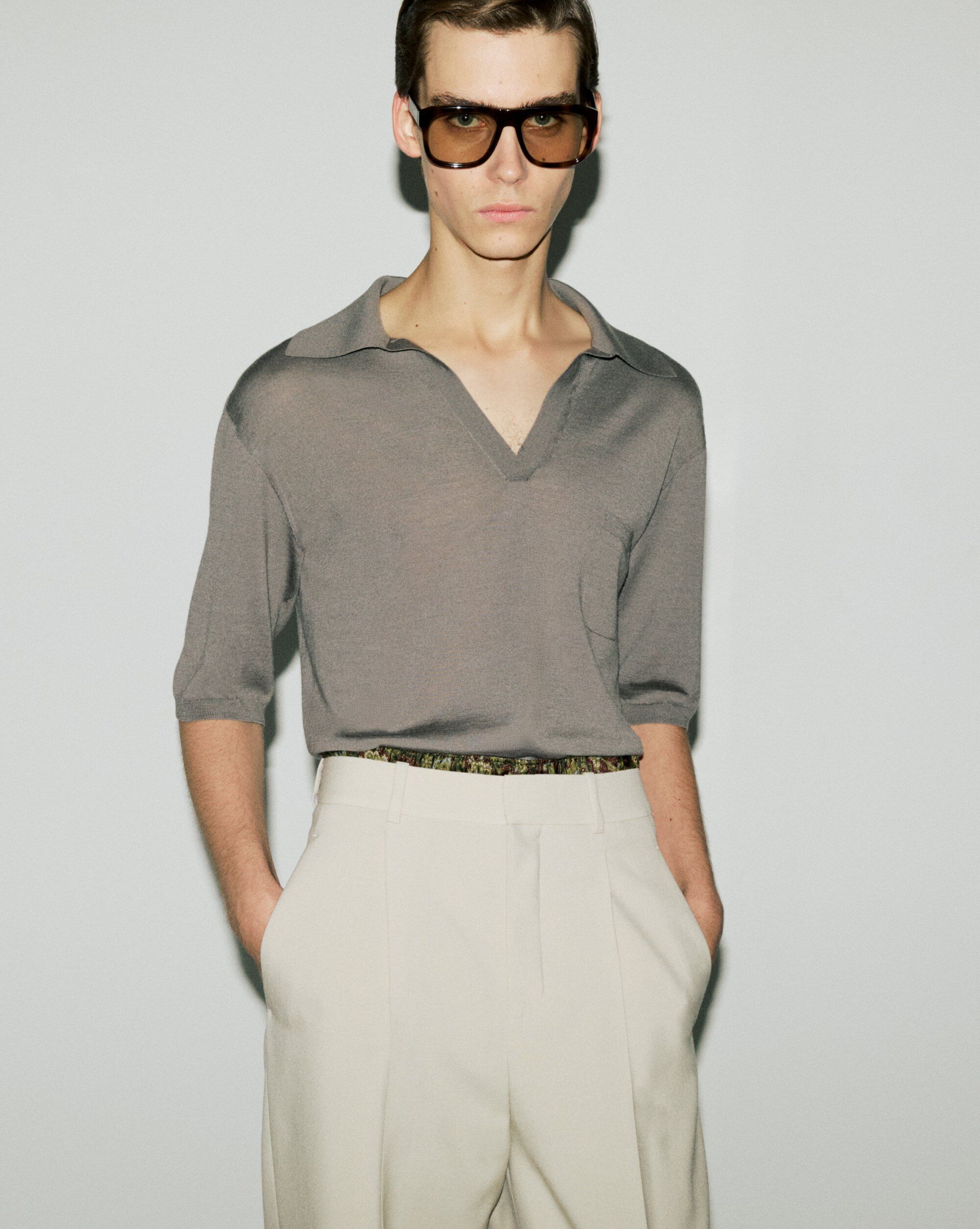 POLO SHIRT IN WOOL | Saint Laurent | YSL.com