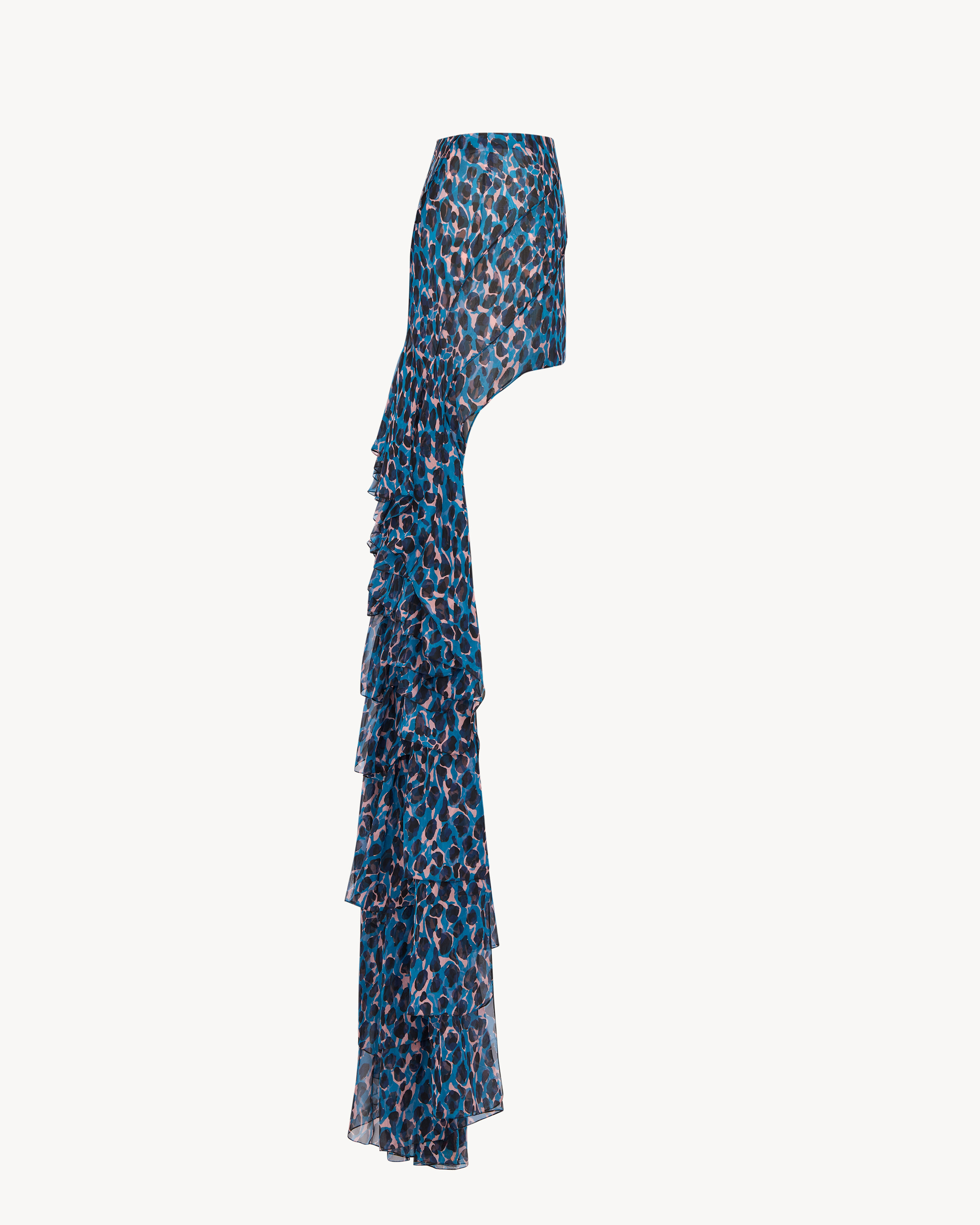 cascade skirt floral silk muslin