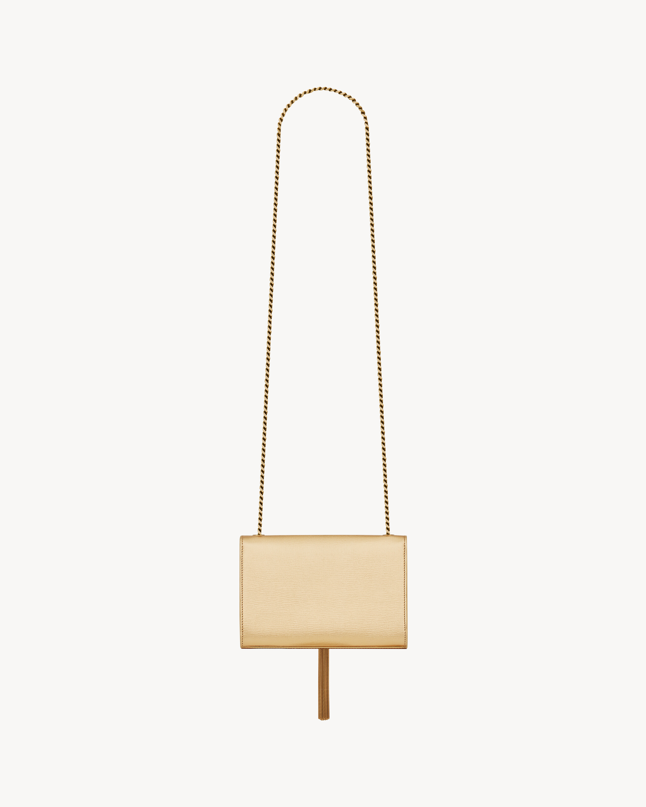 KATE SMALL TASSEL IN METALLIC LEATHER