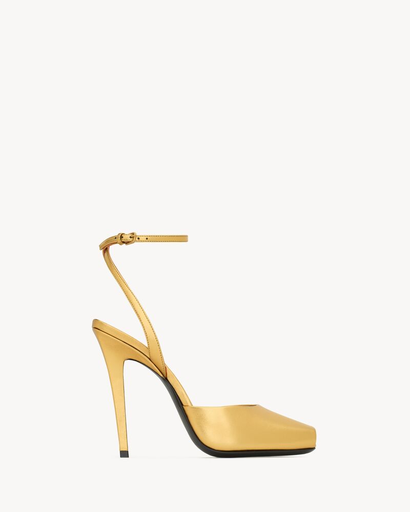 LA SCANDALE Sandalen aus Metallic-Leder