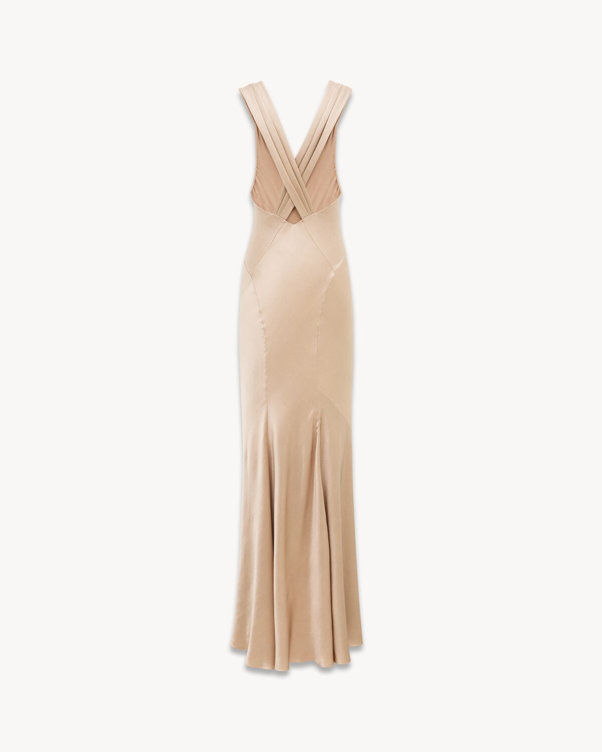 Cross-Back Dress in Silk Satin