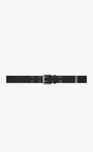 motorcycle buckle wide belt in leather and metal