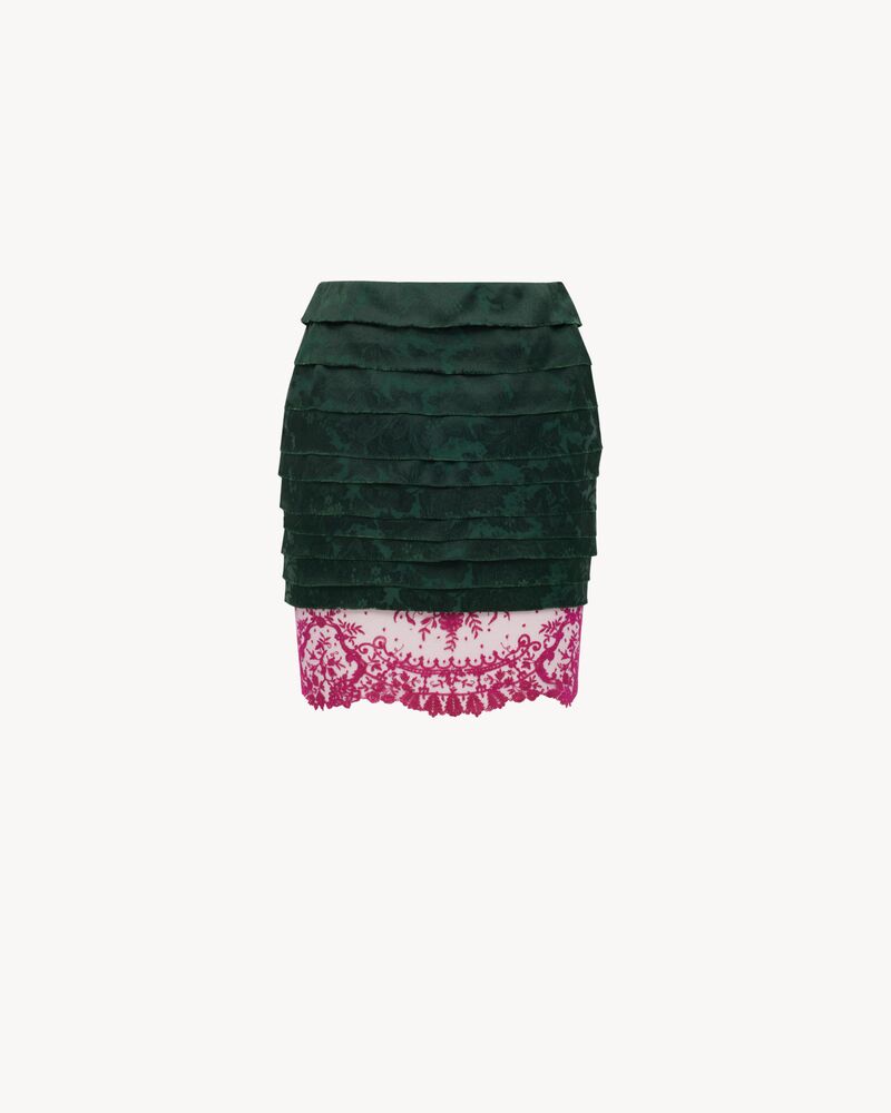 mini skirt in jacquard and lace