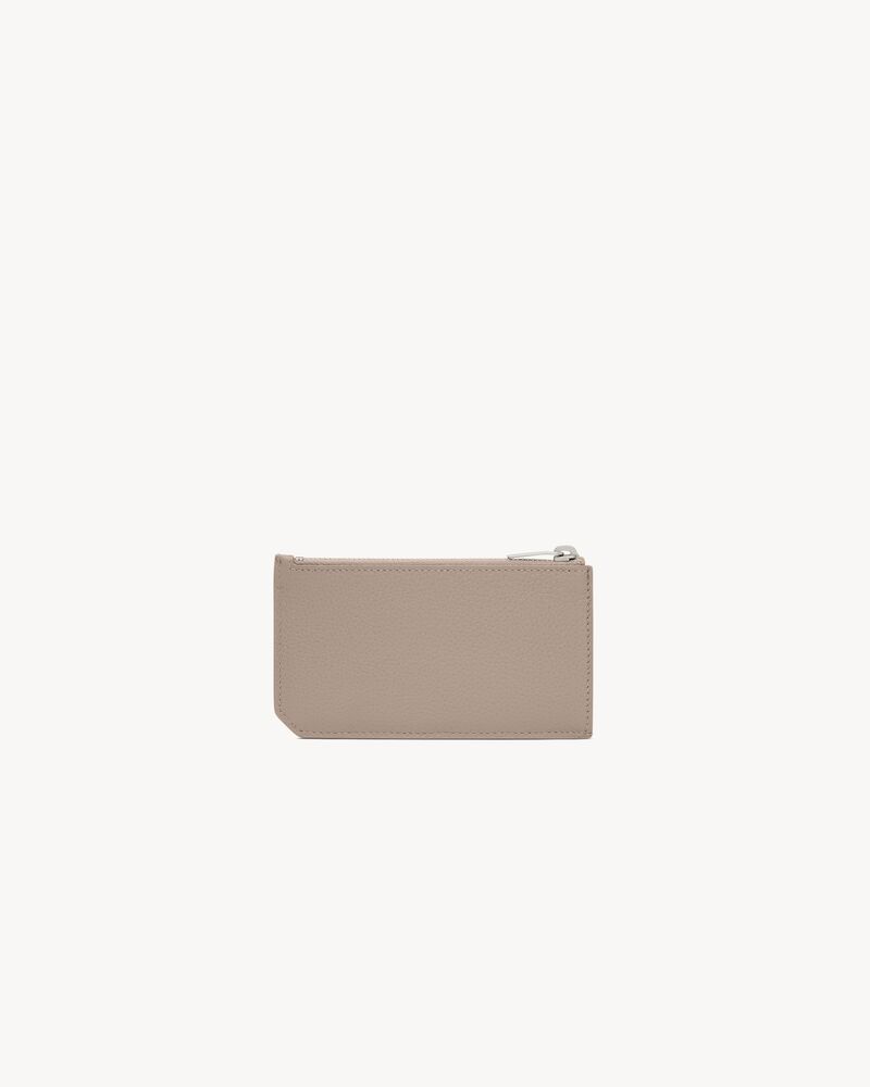 TINY CASSANDRE FRAGMENTS ZIPPED CARD CASE IN GRAINED LEATHER