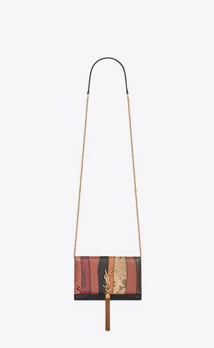 kate chain wallet with tassel in python patchwork