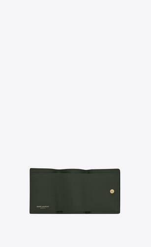 Saint Laurent YSL LINE ORIGAMI TINY WALLET IN GRAINED LEATHER (669959,  620287) in 2023