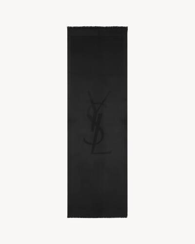 SAINT LAURENT ブラックスカーフ　ラバリエール Thumbnail-8007613Y2101000_A.