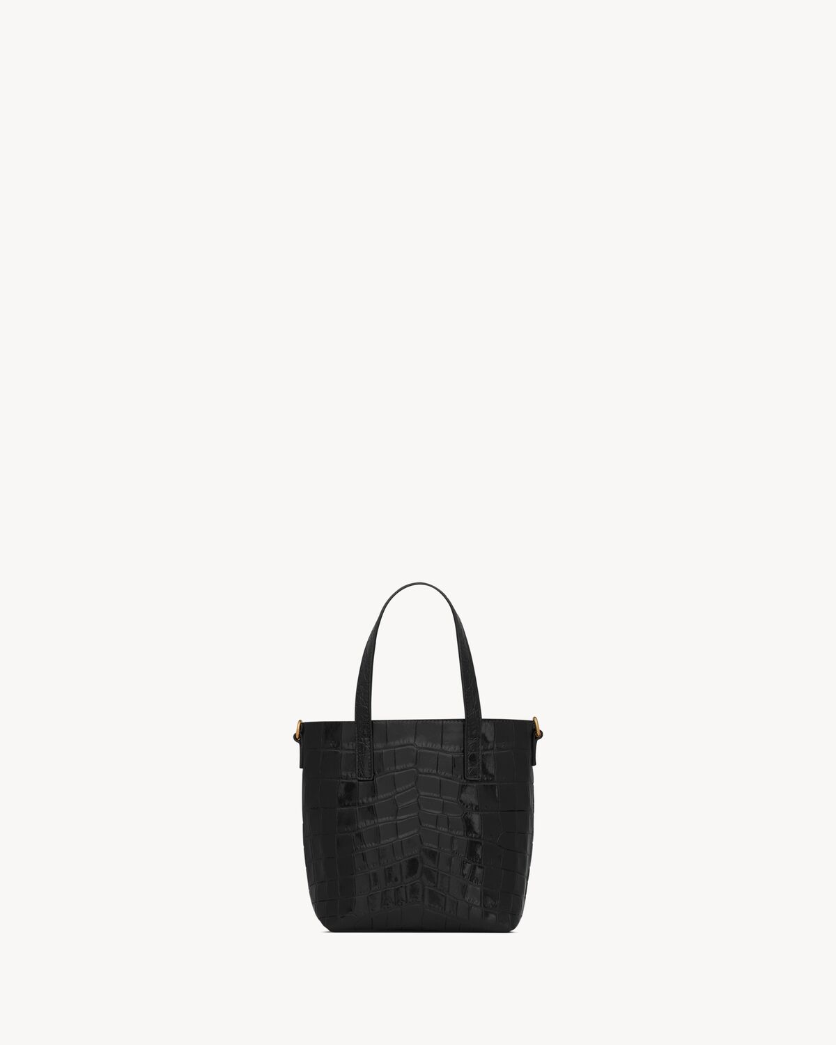 mini toy   shopping saint laurent in crocodile-embossed leather