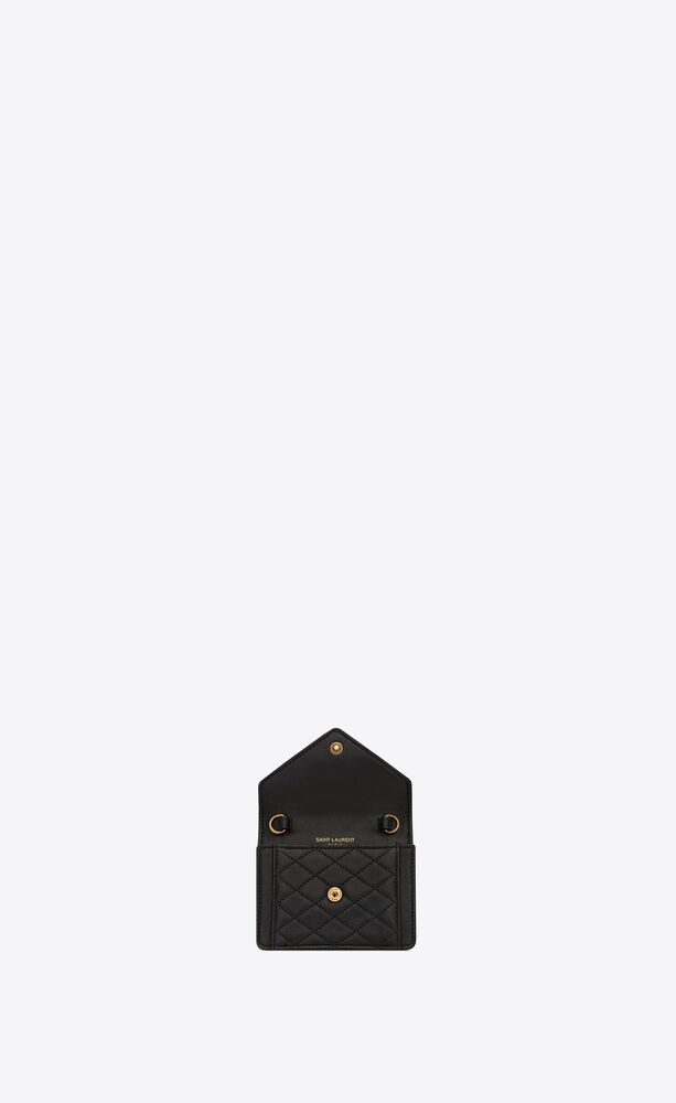SAINT LAURENT Lambskin Quilted Melody Chain Bag Black 1296858