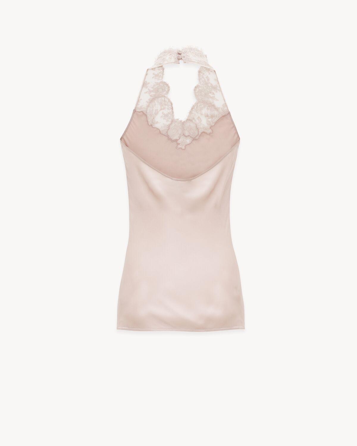 Halter Top in Silk Charmeuse and Lace