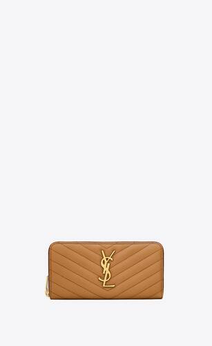 monogram zip around wallet in grain de poudre embossed leather