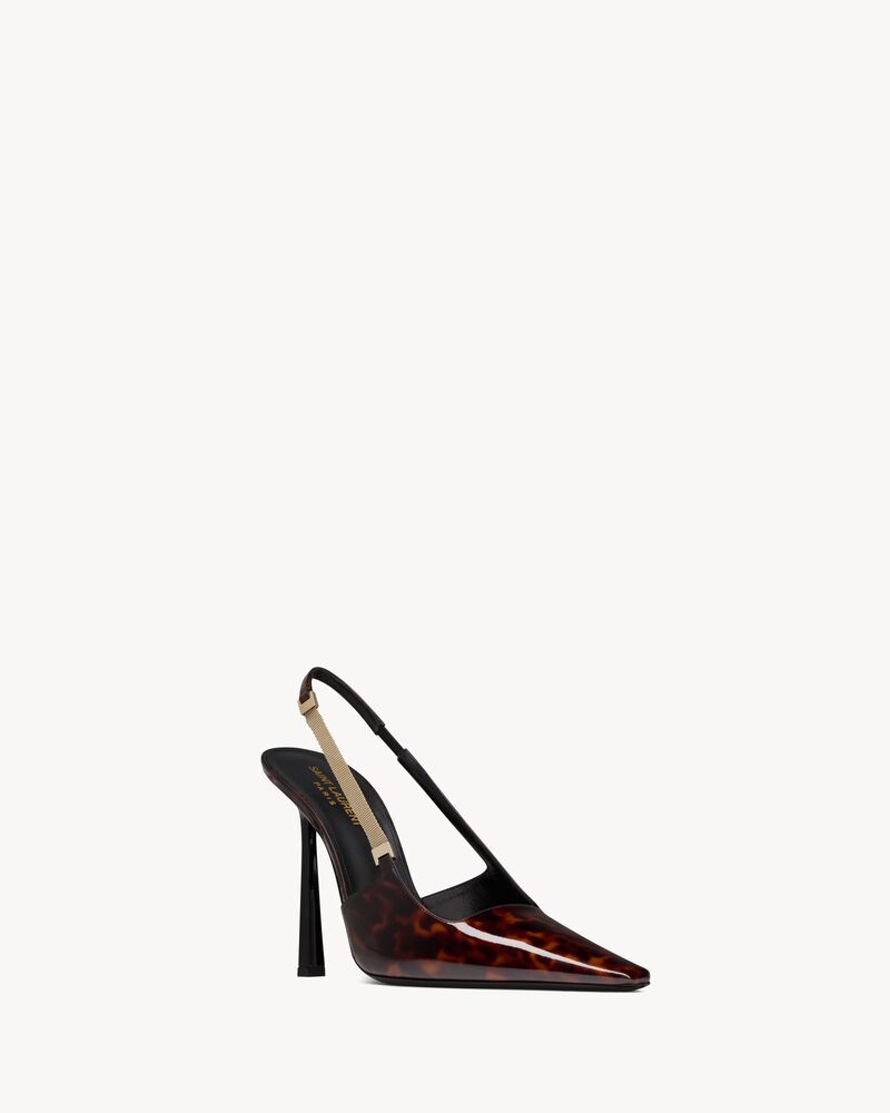 BLAKE Slingback-Pumps aus Lackleder mit Schildpattprägung