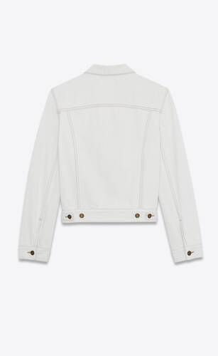 Fitted jacket in gray off-white denim 