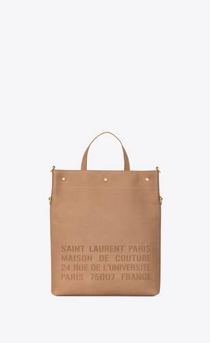 shopping bag north/south universite pieghevole in pelle conciata al vegetale