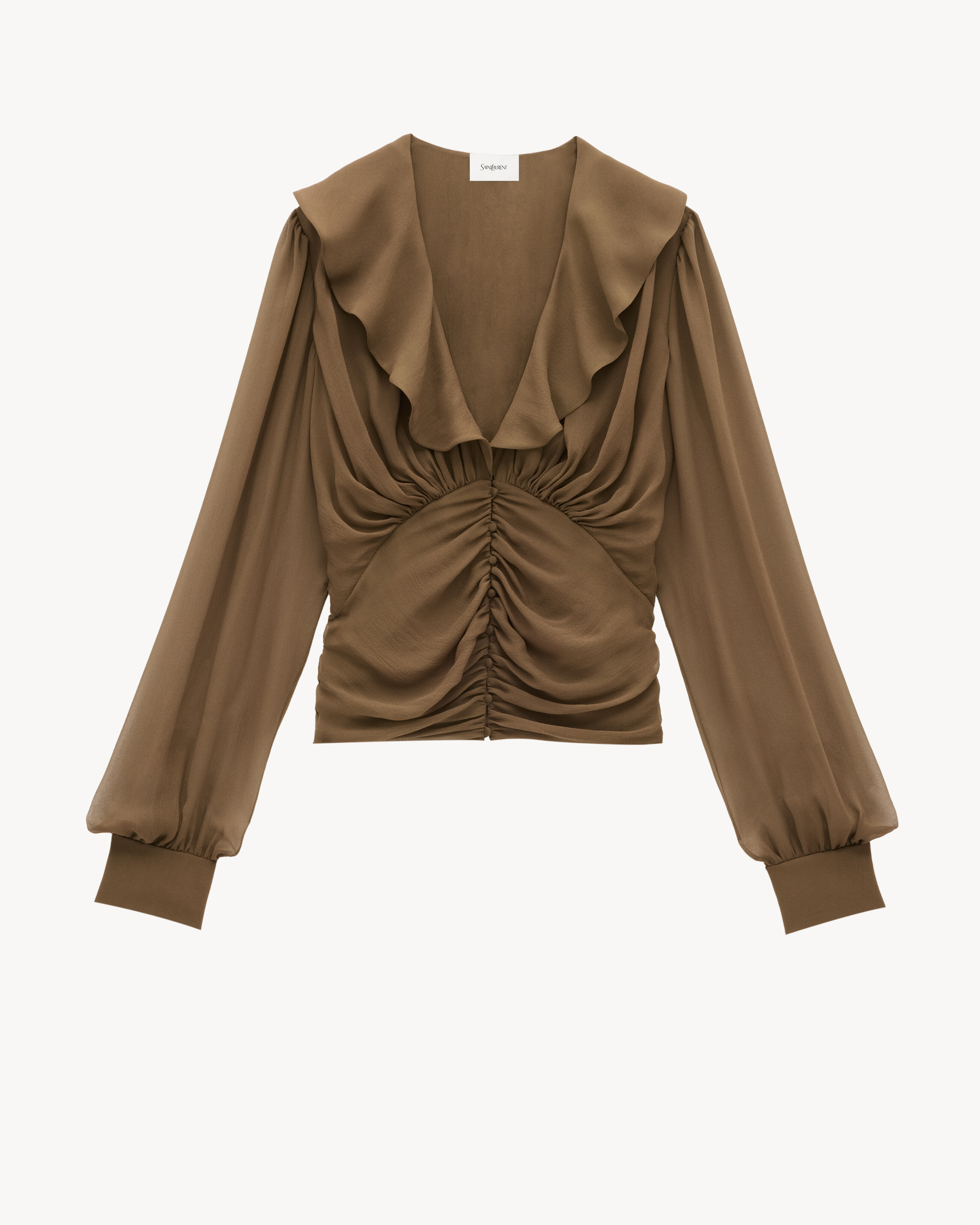 Blusa in mussola di crêpe di seta