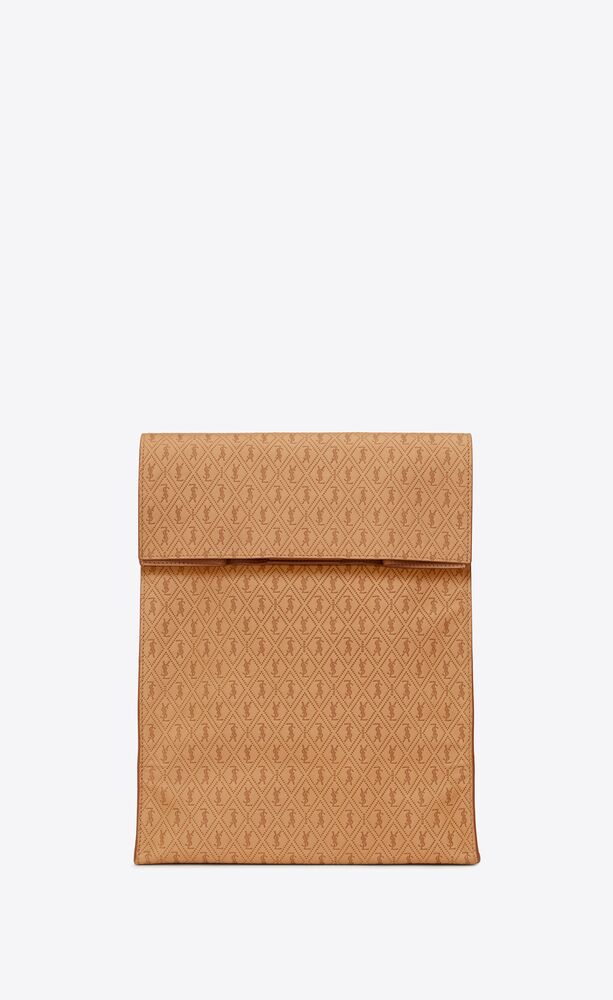 le monogramme deli paper bag in embossed vegetable-tanned leather